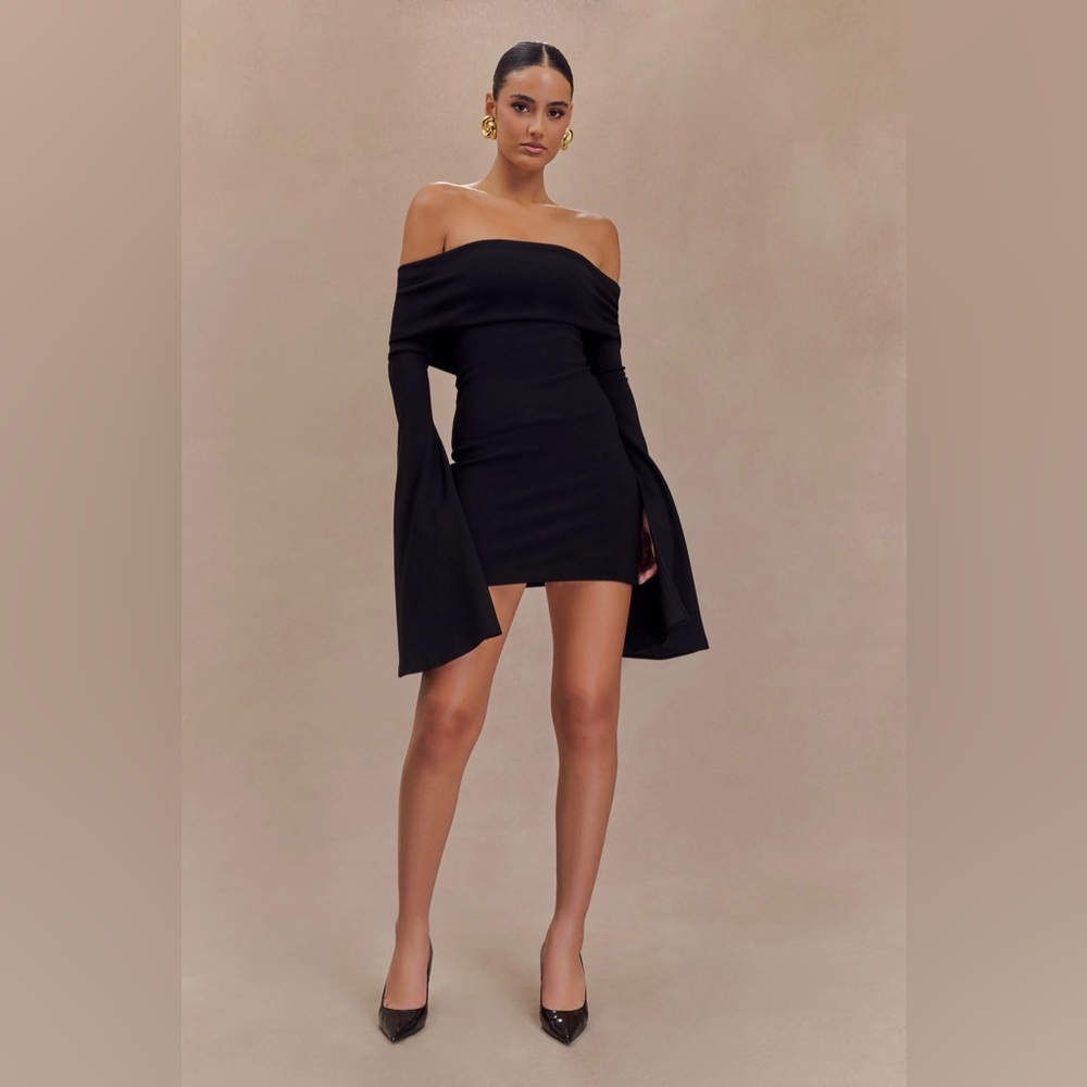 Meshki Dominique off shoulder long sleeve mini dress